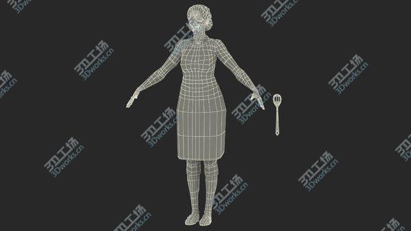 images/goods_img/20210312/3D Elderly Woman in Kitchen Apron T Pose/4.jpg